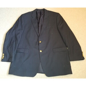 Mens Blazer-CHAPS by RALPH LAUREN-navy blue 100% wool 2 button All-Season-48L